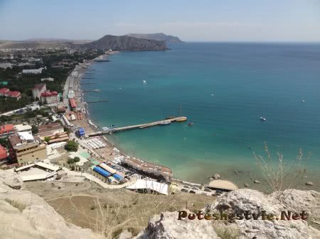 Вид на пляжи Судака с высот Генуэзской крепости Вид на пляжи Судака с высот Генуэзской крепости